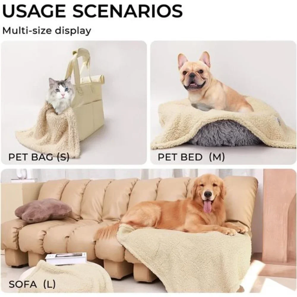 1 Pack 3 Calming Blankets Fluffy Premium Fleece Pet Blanket Soft Sherpa Throw